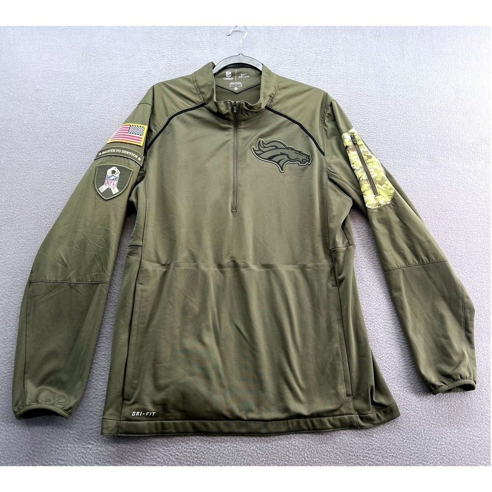 Denver Broncos Pullover Mens M 1/2 Zip NFL Football Salute To Service Nike